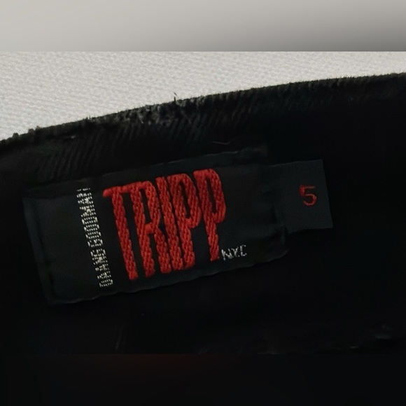 Vintage 90s Y2K Tripp NYC Twill Pyramid Studded zip Black Skirt 5 - Picture 11 of 11